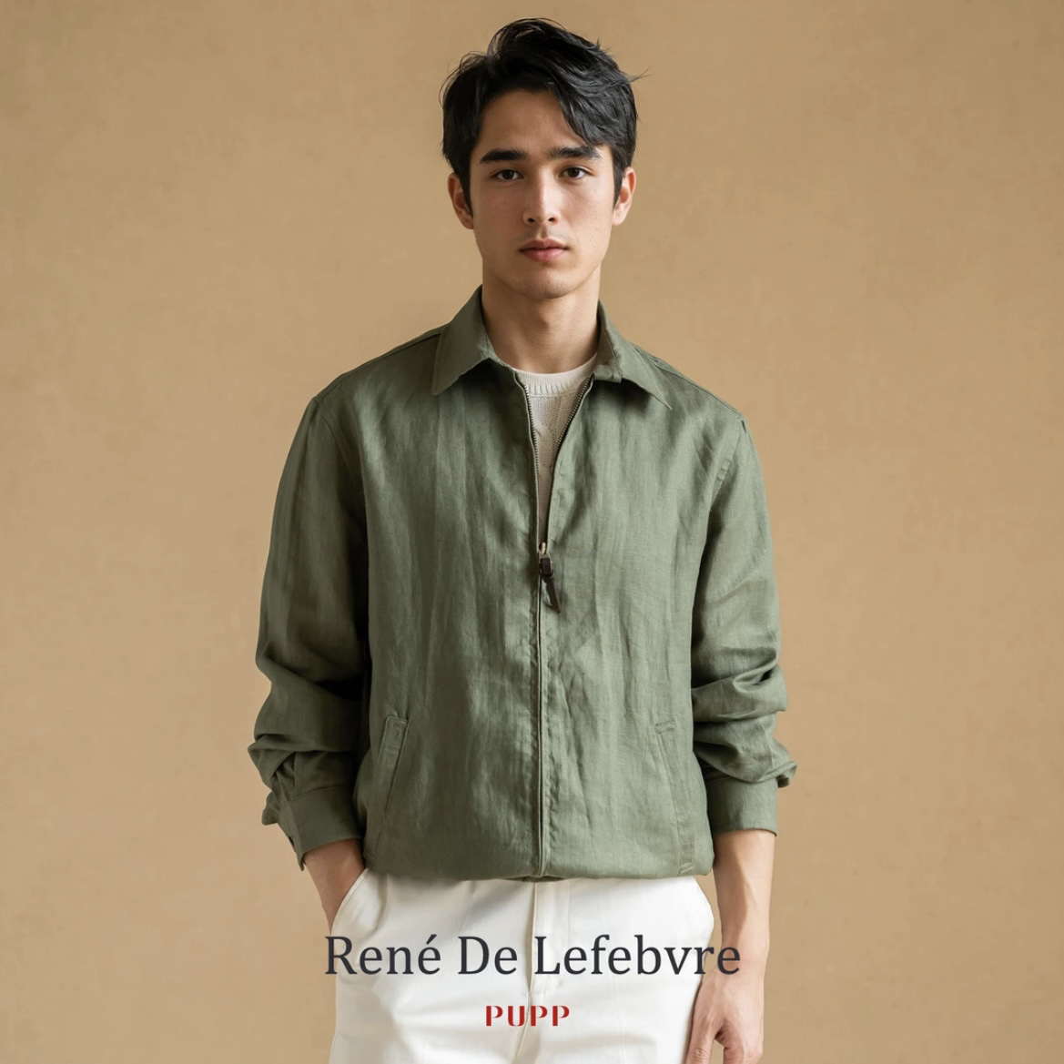 现货BayportPoplin男士复古衬衫翻领亚麻薄款洗水穿搭夹克外套