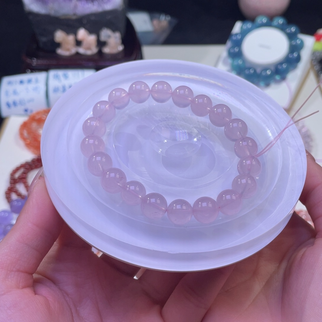 未镶嵌手链水晶蜜桃马粉水晶9+