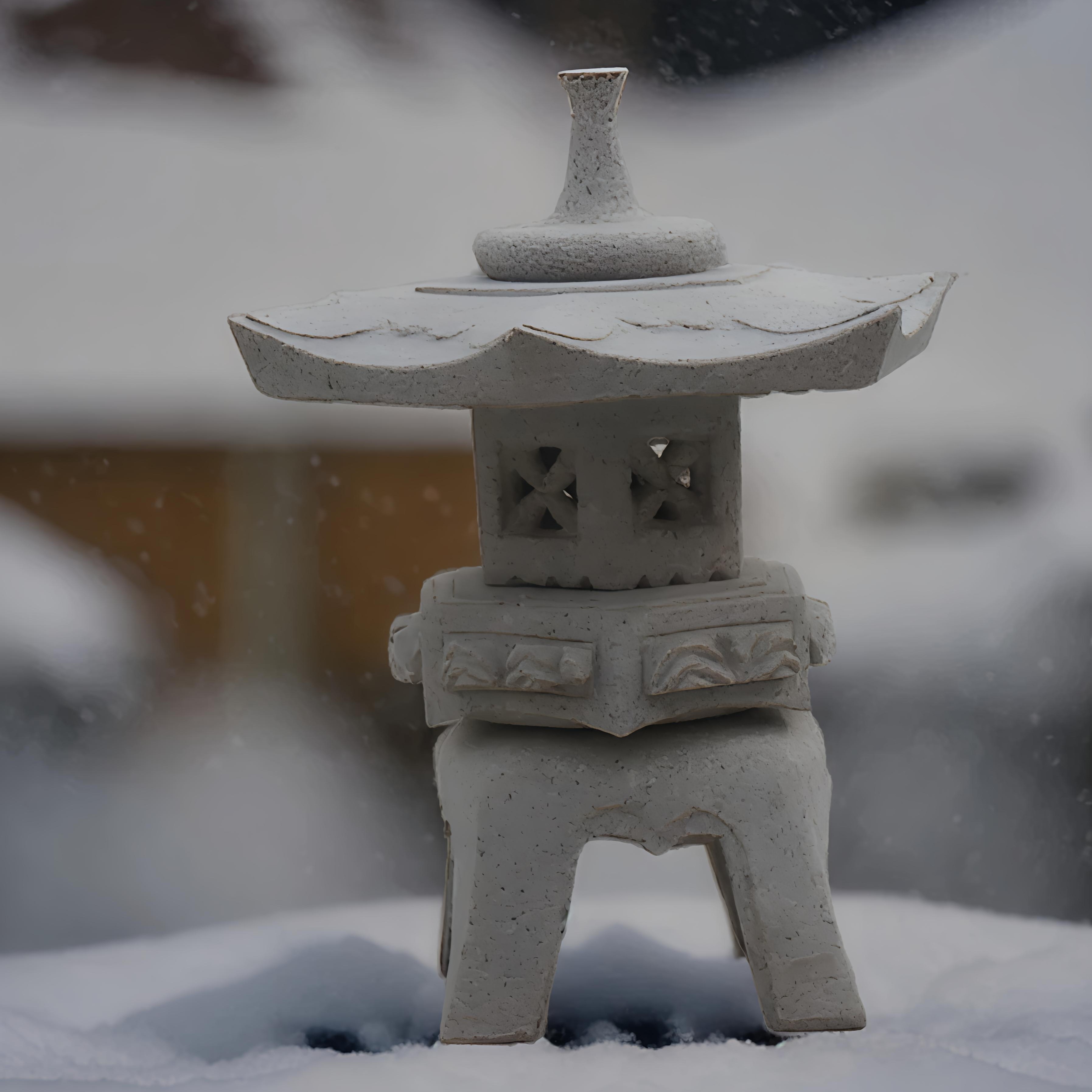 复古六角雪见灯中式风格家用茶室客厅桌面创意摆件