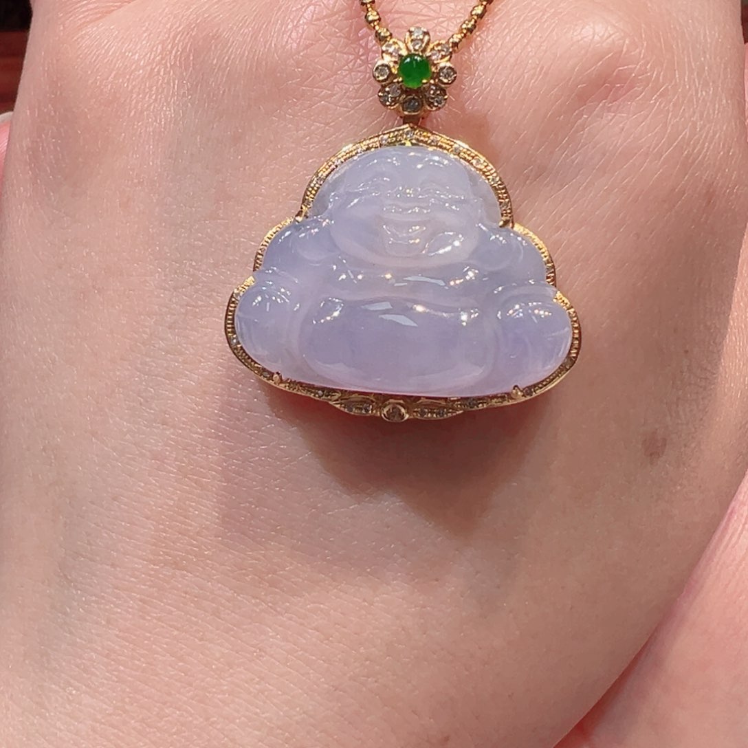 翡翠颈饰18K金镶嵌翡翠