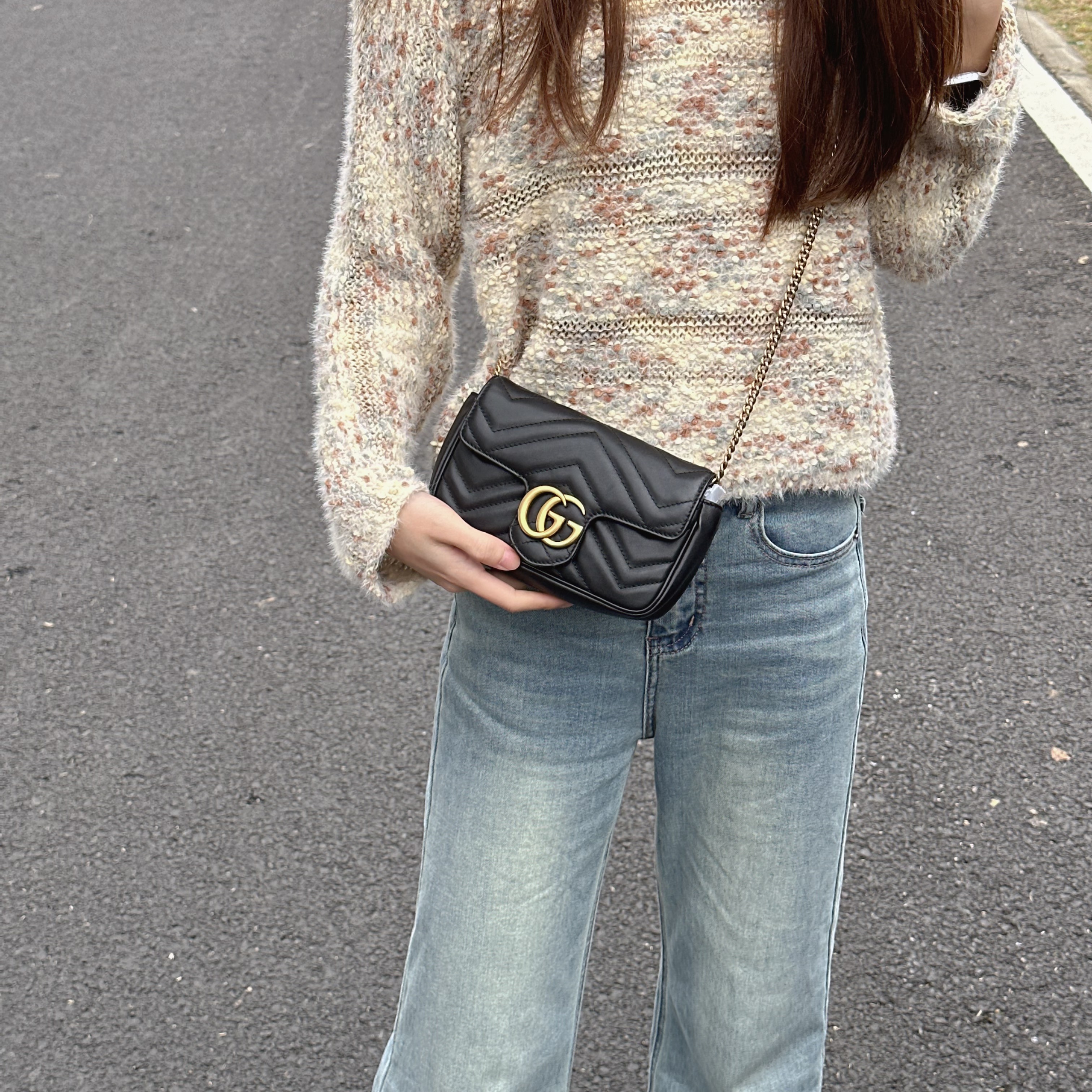 95新 GUCCI/古驰 本场福利款 98新 mini黑金马蒙 Anwen 1234