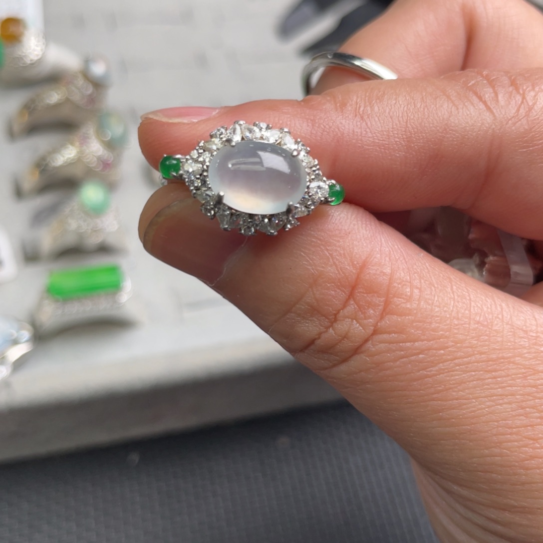 翡翠戒指未镶嵌缅甸天然翡翠戒指