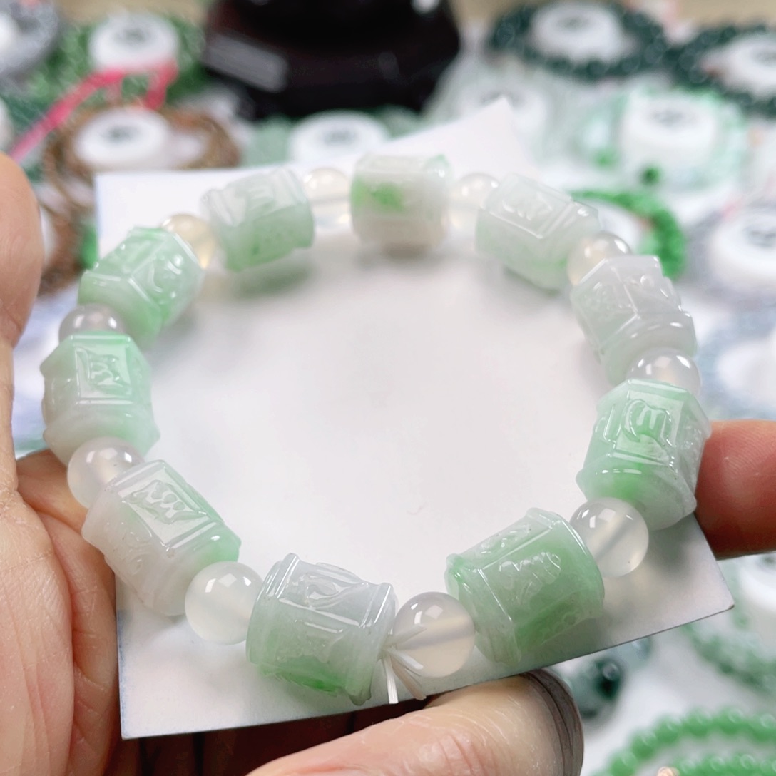 翡翠戒指未镶嵌天然翡翠手串12mm