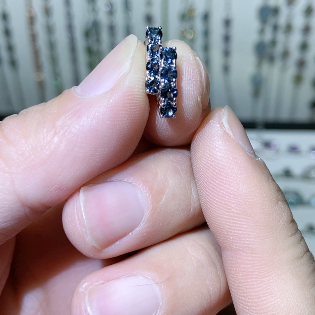 绿水晶戒指银S925镶嵌