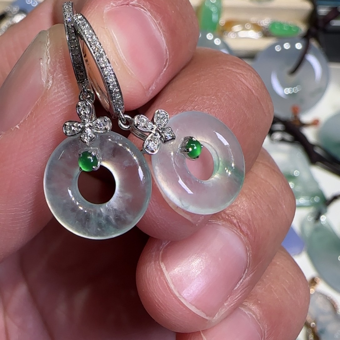 定制翡翠18K金镶嵌天然缅甸翡翠a货