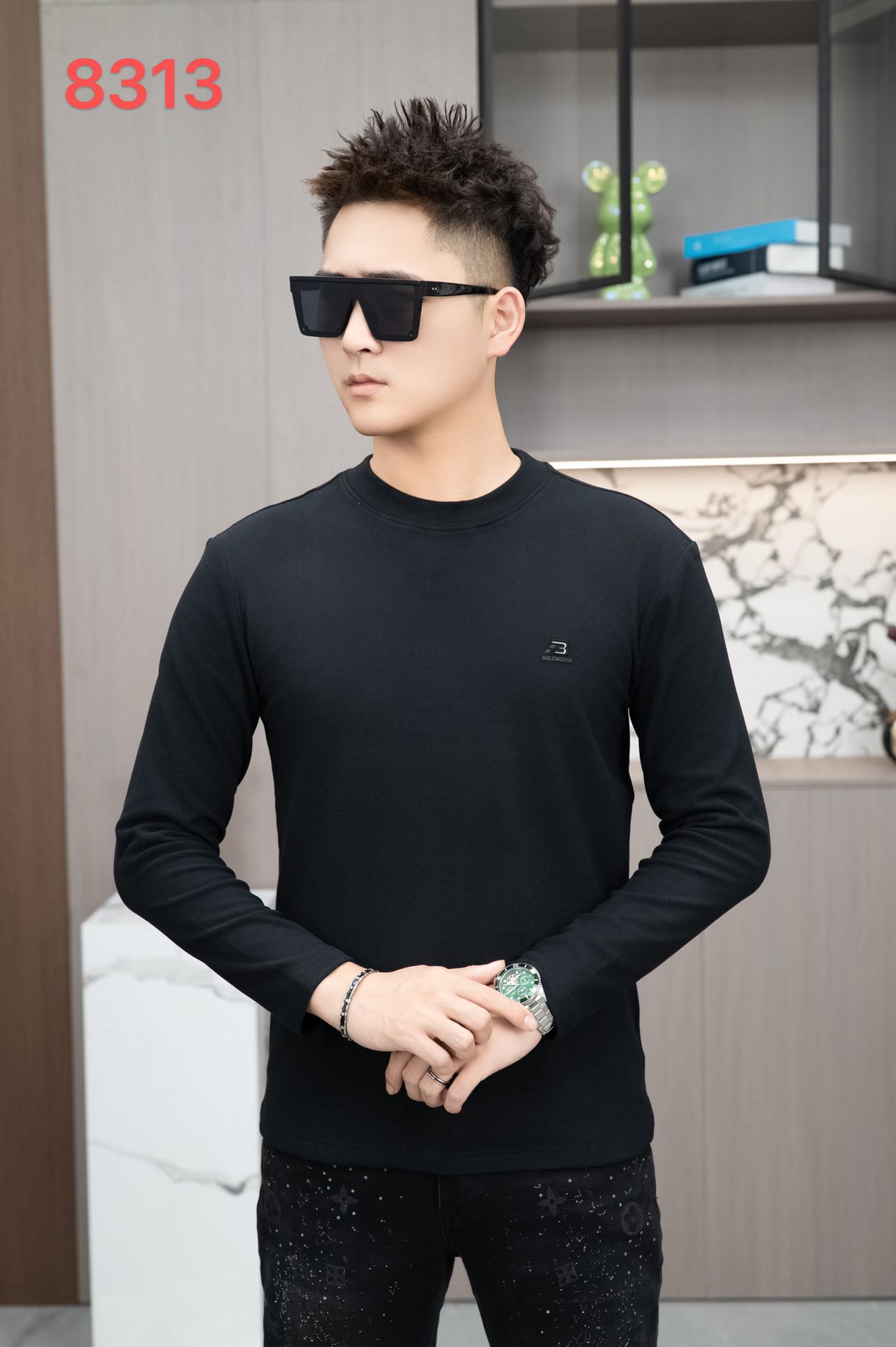 （8313）2025重磅推荐圆领秋冬新款德绒打底衫