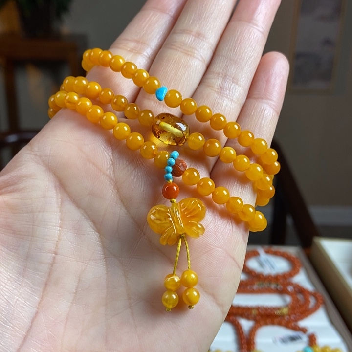 琥珀手链未镶嵌蜜蜡手串的5