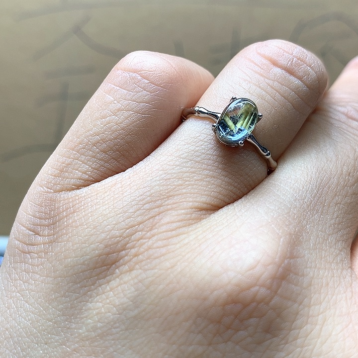 水晶水晶戒指银S925镶嵌