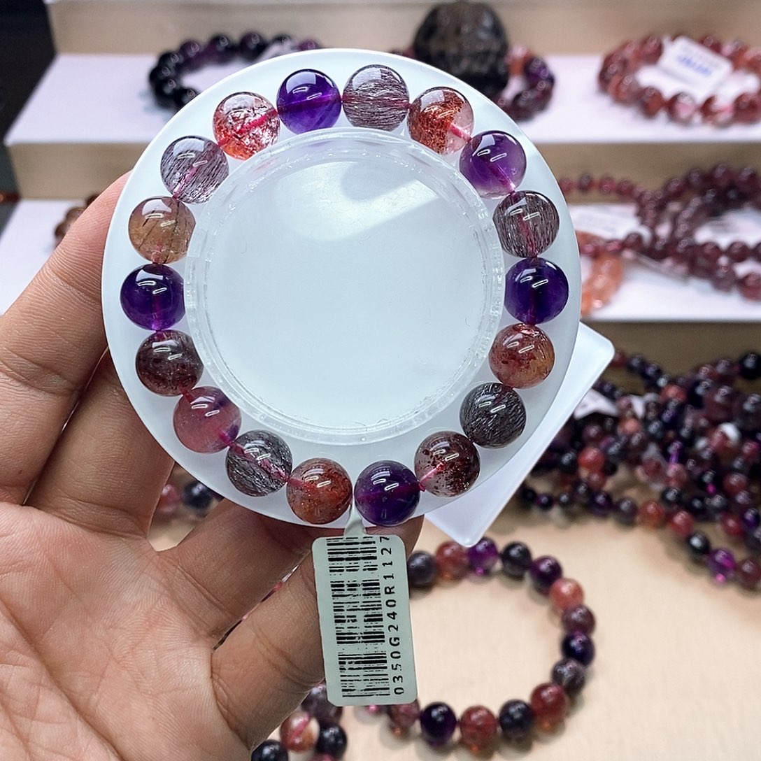 水晶手链未镶嵌黑加仑超七10m