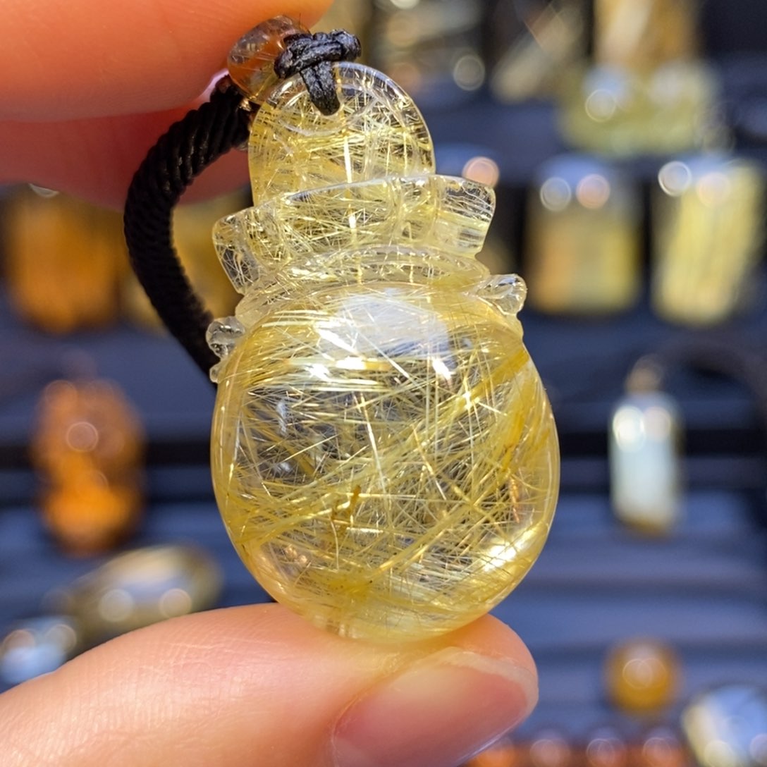 颈饰未镶嵌水晶发晶福袋吊坠