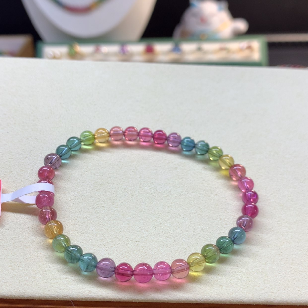 【闪购商品】碧玺手串未镶嵌艳丽彩虹色标5mm