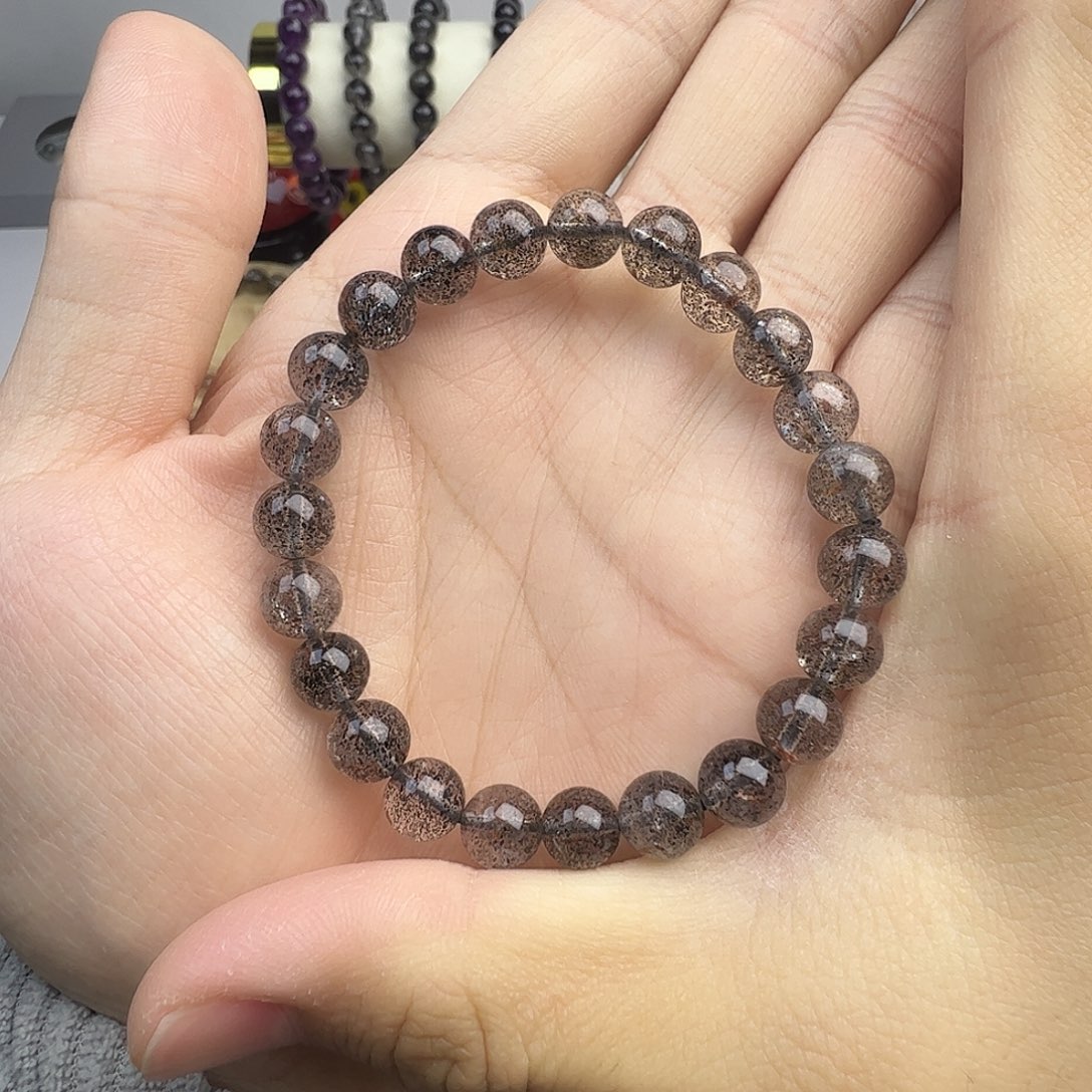 水晶手链未镶嵌黑草莓素圈