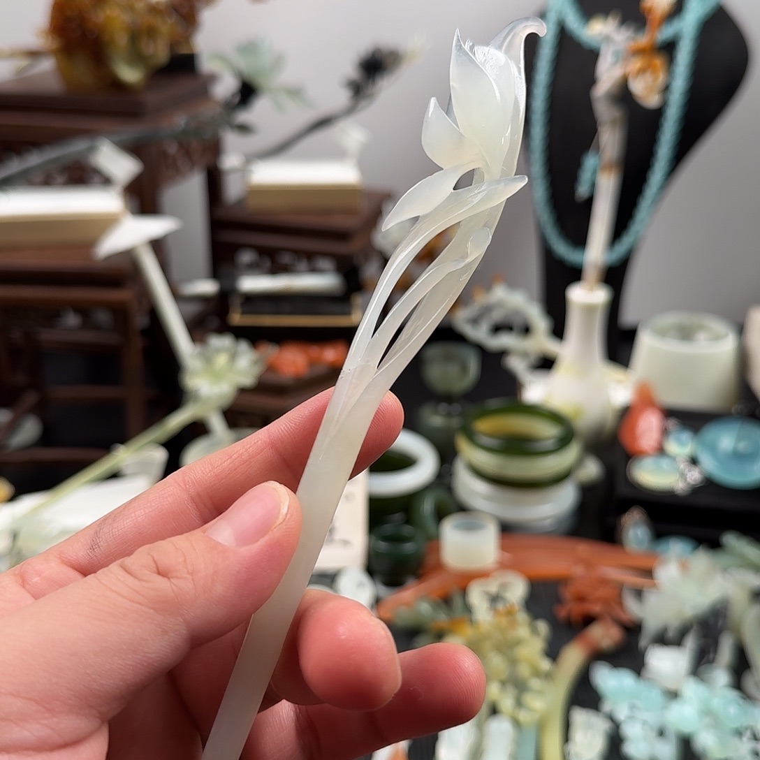 蛇纹石玉未镶嵌发饰