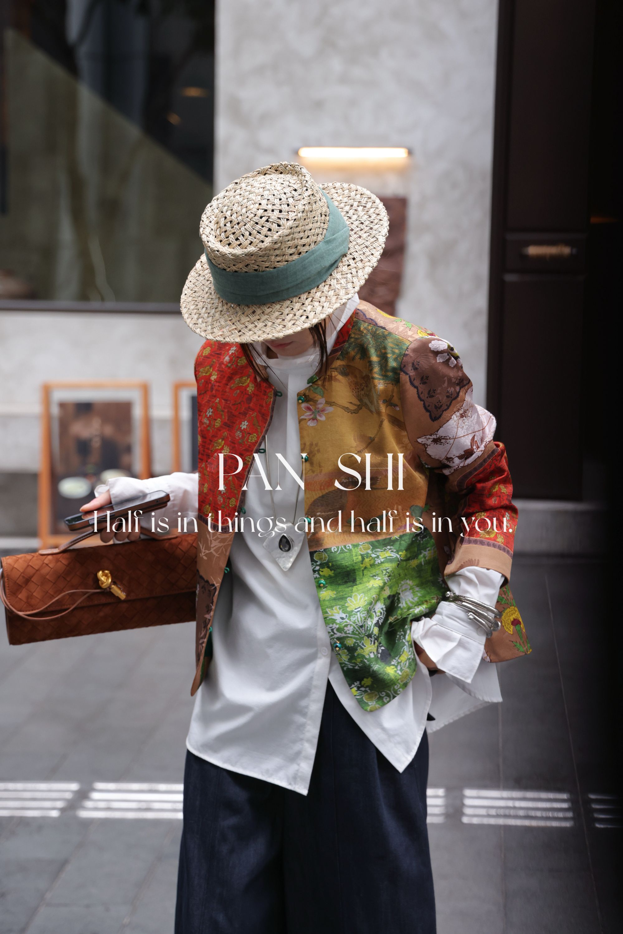 PANSHI【浑然天成】设计款高级感国风印花拼接外套撞色小众上衣休闲