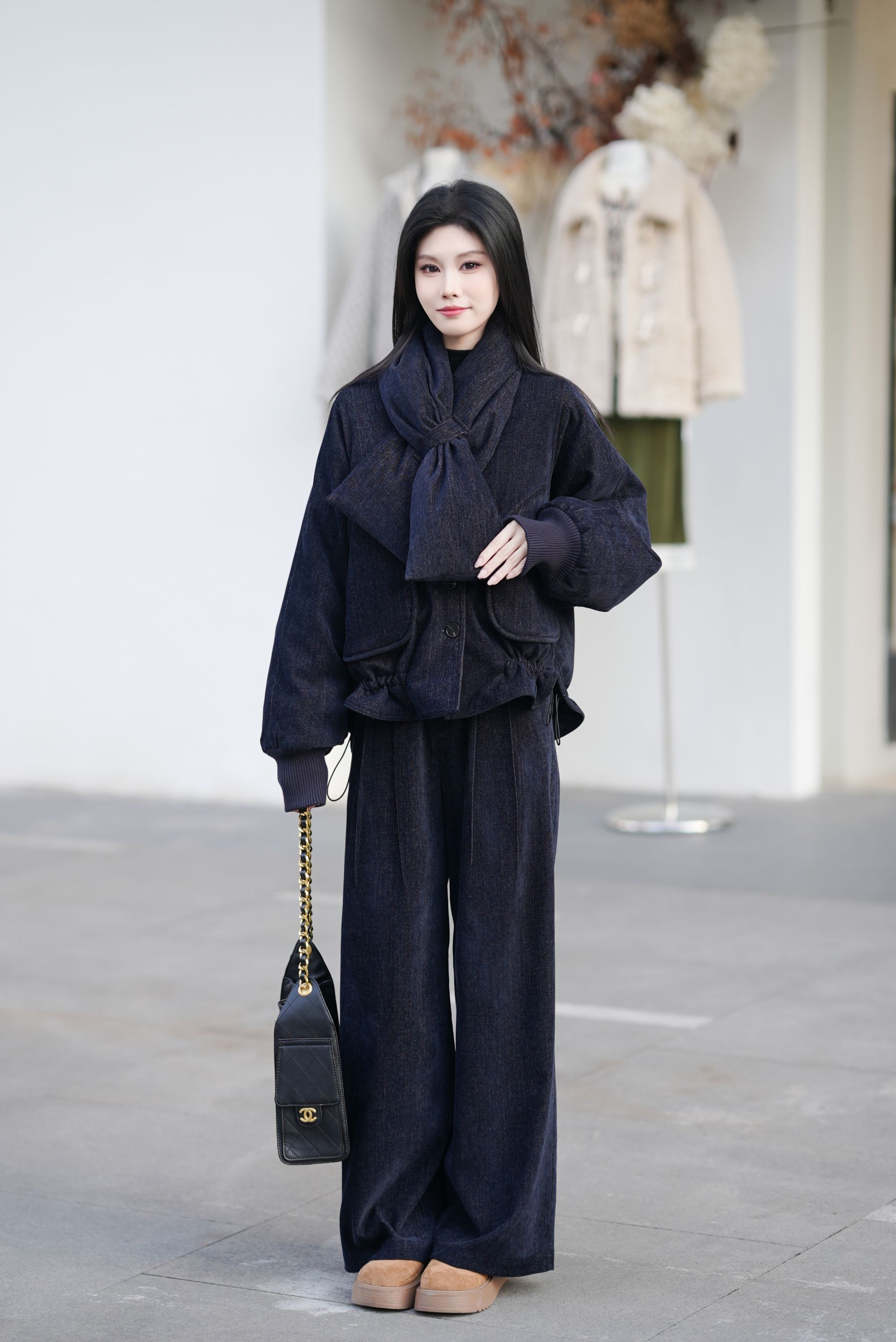 【佳欣】2025冬季时尚洋气百搭遮肉显瘦两件套羽绒服加绒加厚