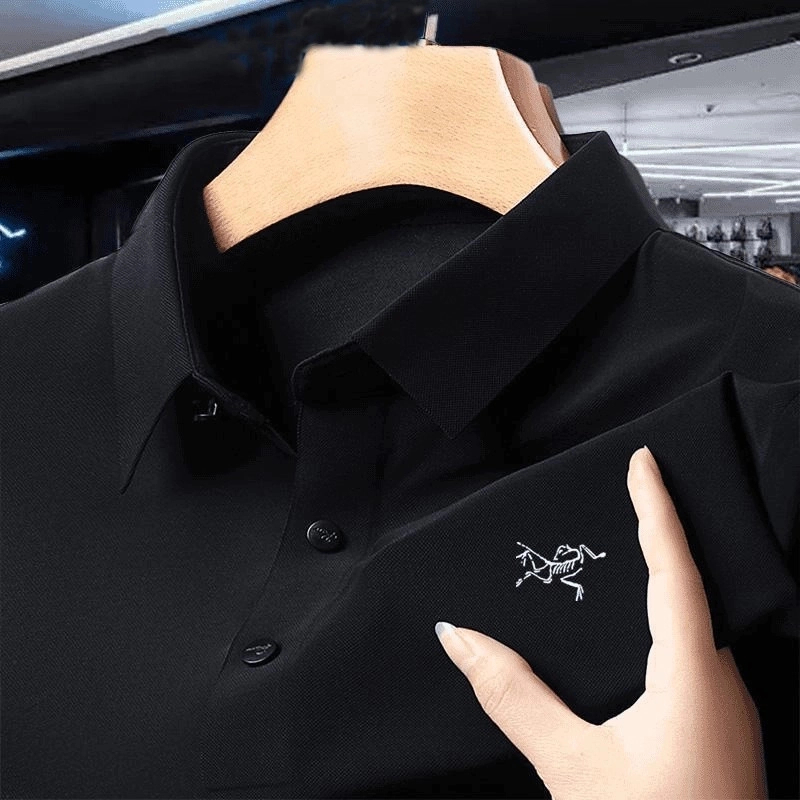 【清仓折扣】新款鸟家同款t恤男冰丝polo衫商务休闲翻领短袖