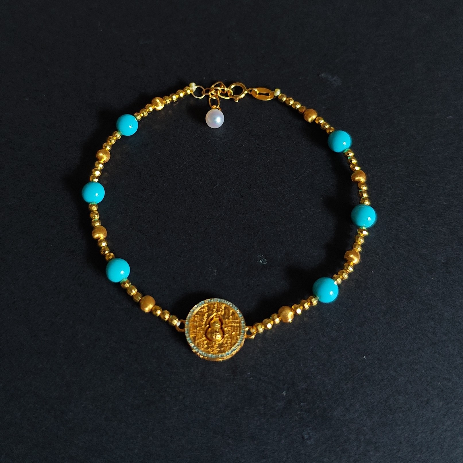 绿松石 美松葫芦手链 1249 18k金  多样式发一件