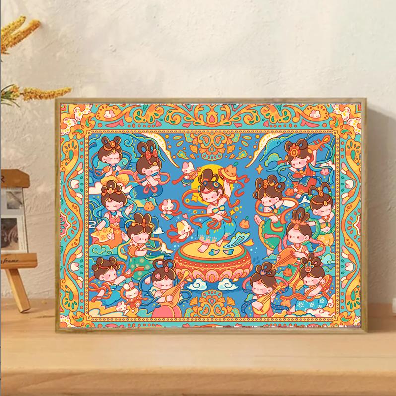 【九月上新】diy数字油画合集热卖款式解压治愈红字红线大颗粒画布