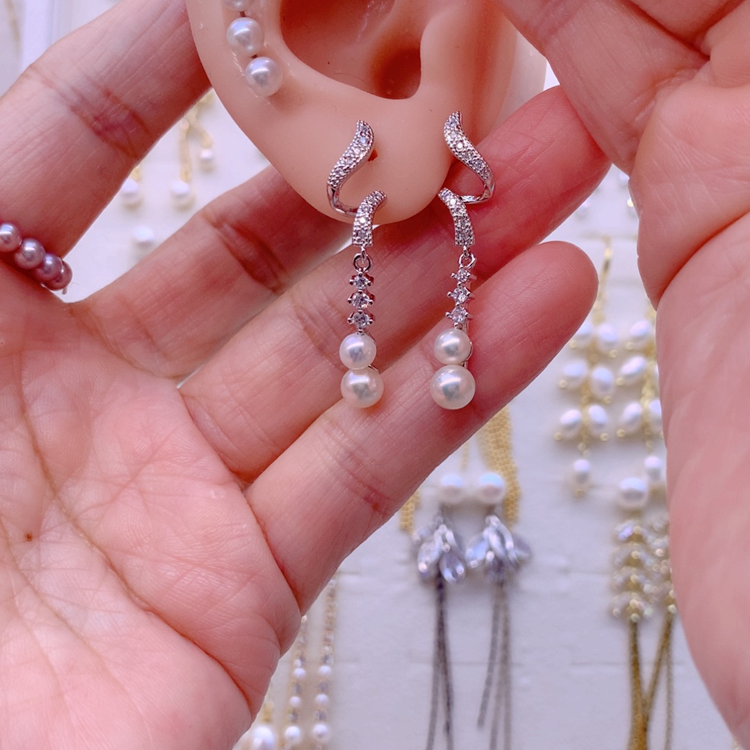 耳饰合金淡水珍珠