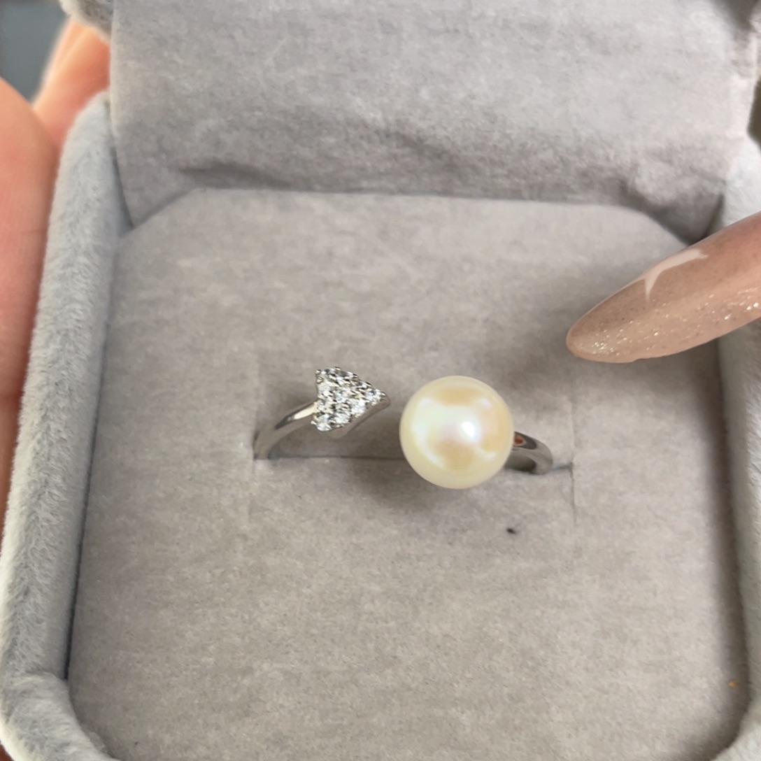 海水珍珠戒指银S925镶嵌