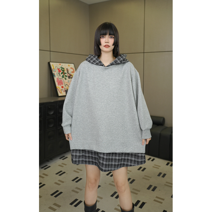 34005-200斤可穿假两件显瘦大码卫衣(衣长76 -82/胸围140/150）