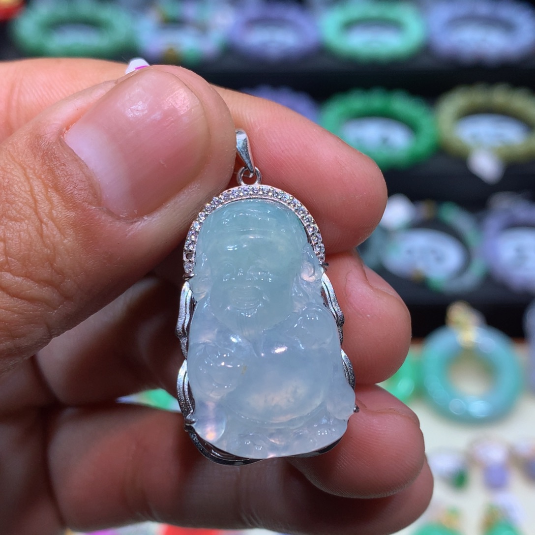 翡翠银S925镶嵌颈饰