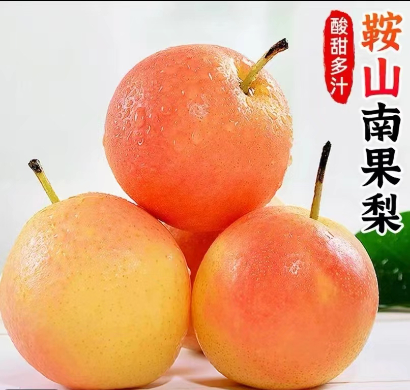 软糯香甜鞍山南果梨东北特产皮薄梨子