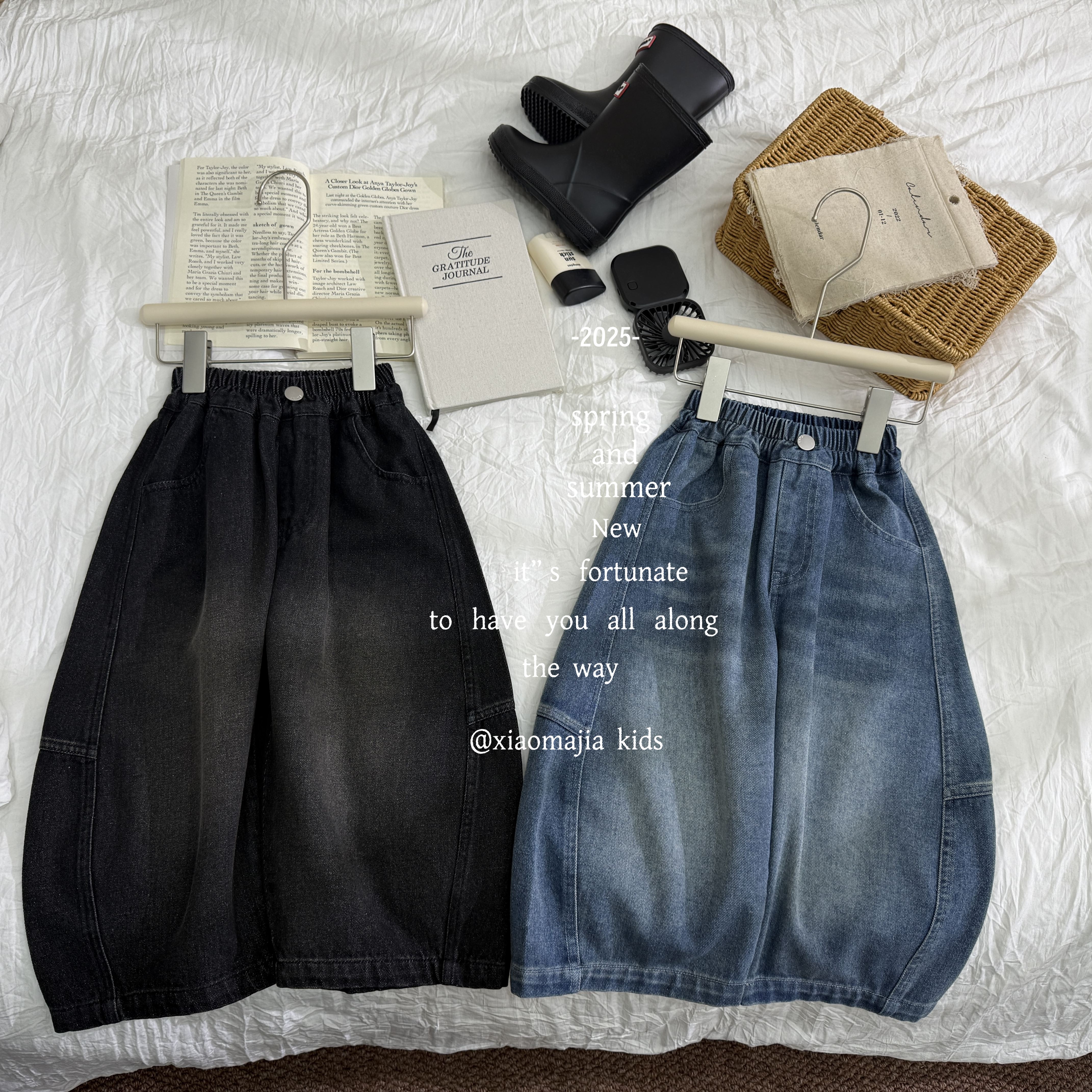 现货-小马家2025秋款儿童直筒牛仔裤6295韩版牛仔裤男女同款裤子