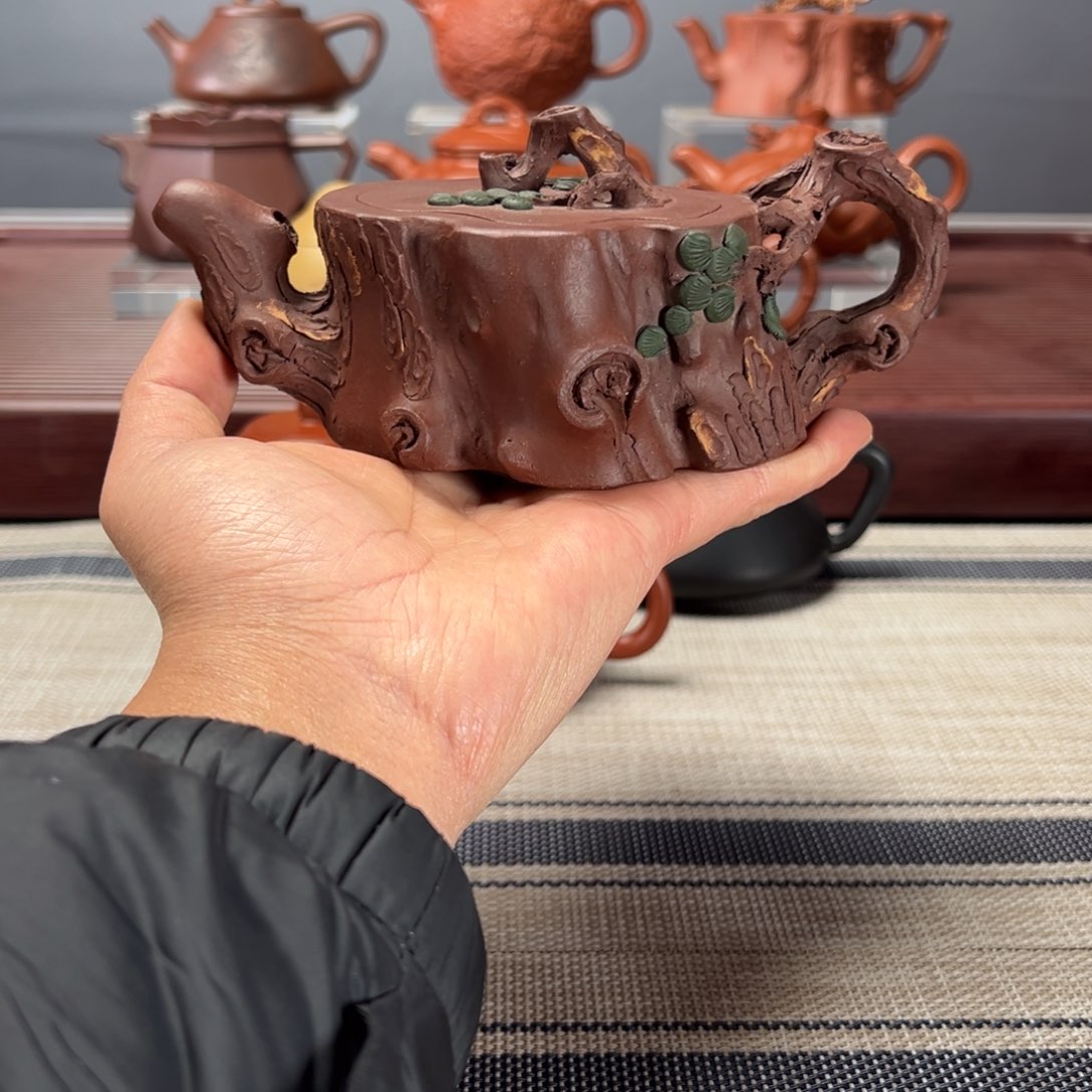 紫砂茶壶树桩200CC紫泥