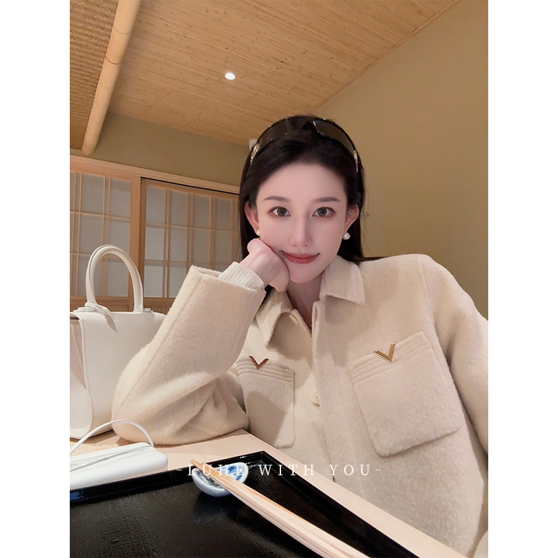 LUHE【告白诗】hehe私服~100羊毛带腰带手工双面呢长款大衣