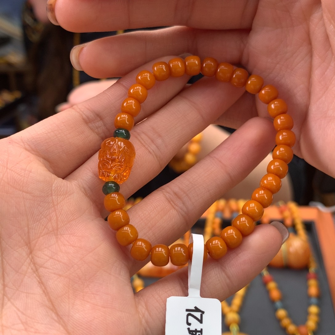 蜜蜡手串未镶嵌天然