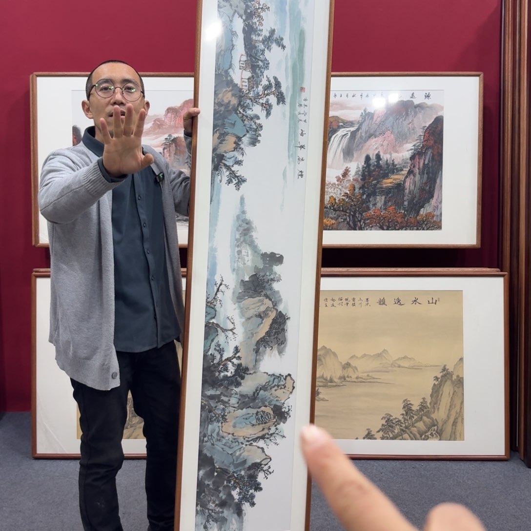 国画手绘作品带框210成40