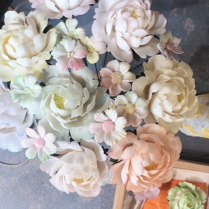 空***空正品陶瓷手工花花拍下备注颜色