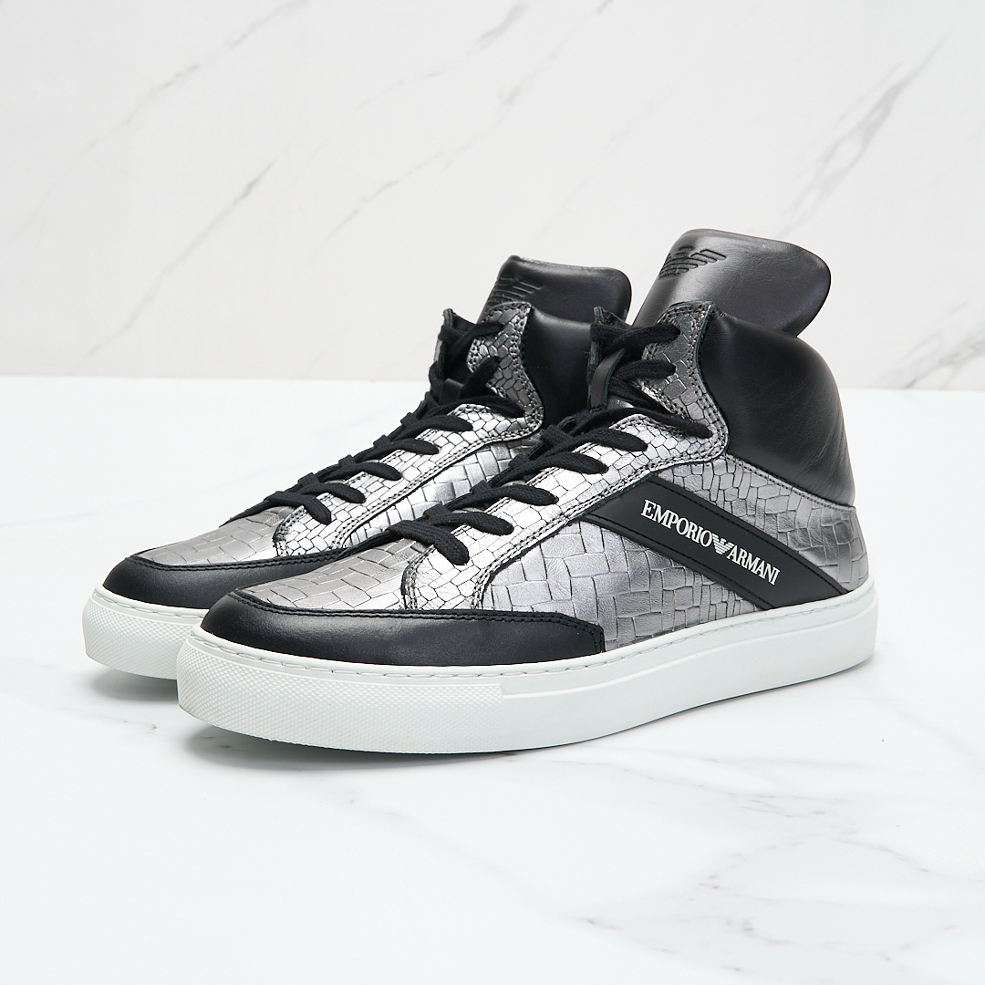Emporio Armani男士编织高帮休闲鞋/YZ301227