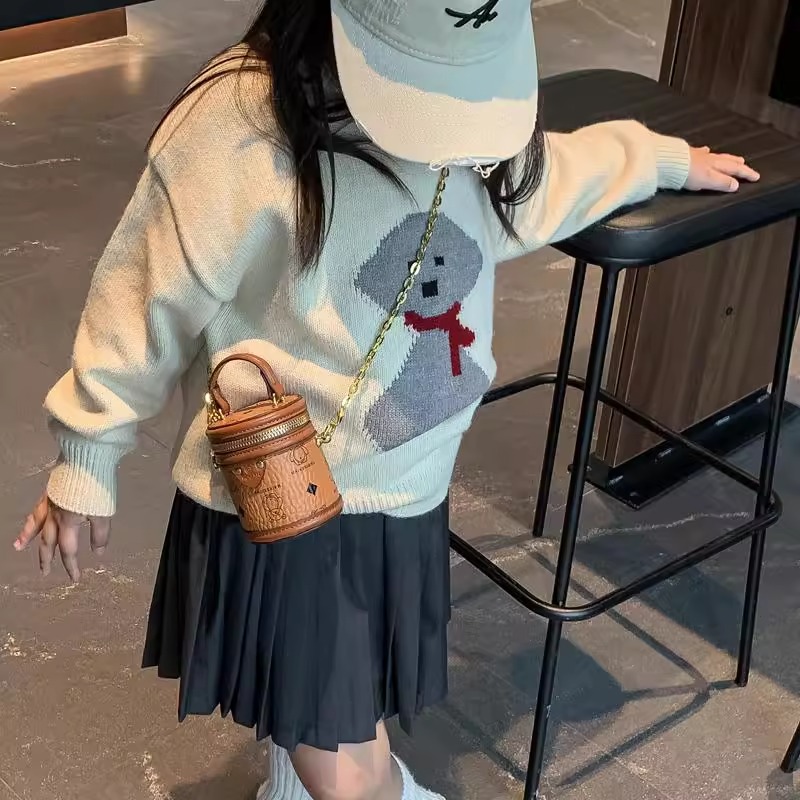 儿童复古斜挎包女童水桶手拎包洋气公主小女孩卡通宝宝零钱单肩包