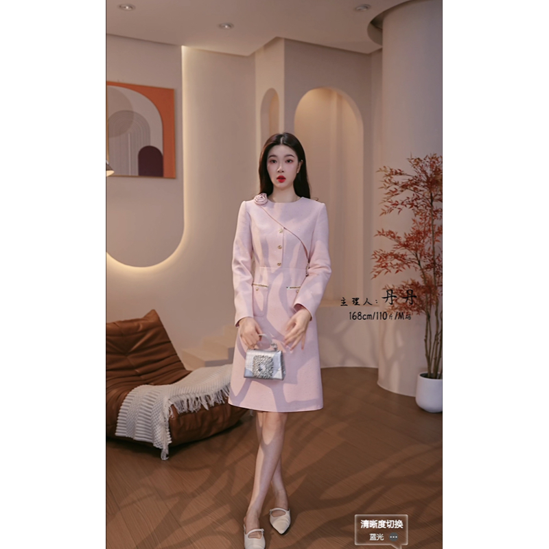 【蒂妮佳】1947品牌女装气质显瘦高定长袖连衣裙