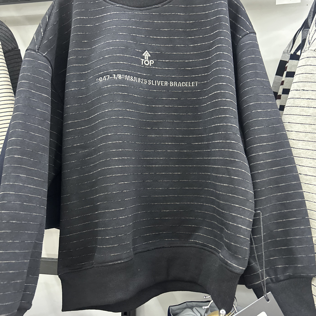 140到180条条加厚一体绒卫衣童装