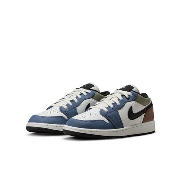 NIKE/耐克官方正品AJ1GS大童白蓝摩卡低帮运动休闲鞋HV5973-101