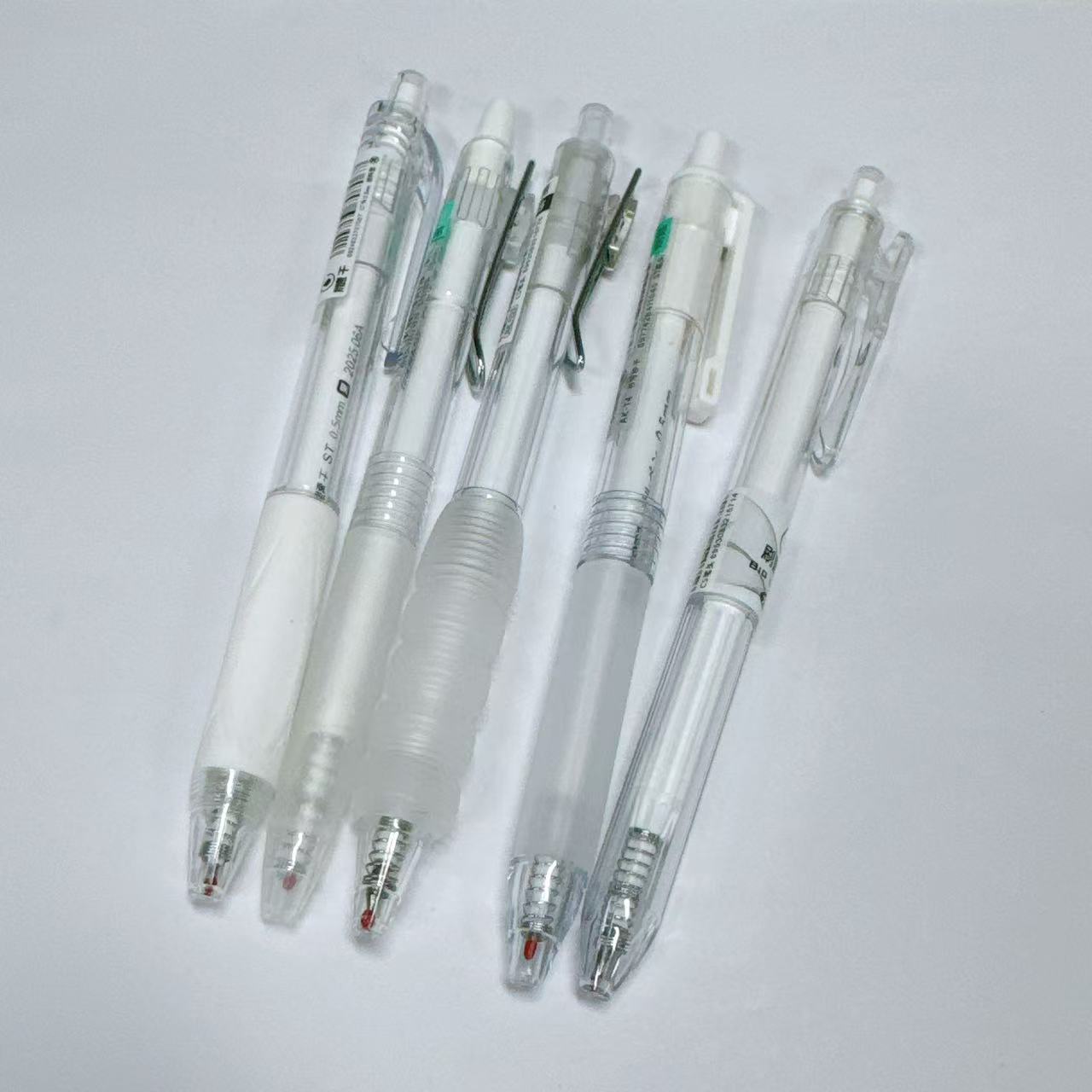 【黑墨-5支】G10白杆清颜刷题小白笔,掉封蜡不售后