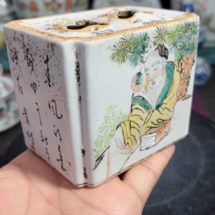 紫砂茶叶罐粉彩人物8888888