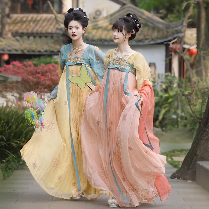 重回汉唐 云涧绣梦 正品原创唐制齐胸套装日常轻汉服女款夏季