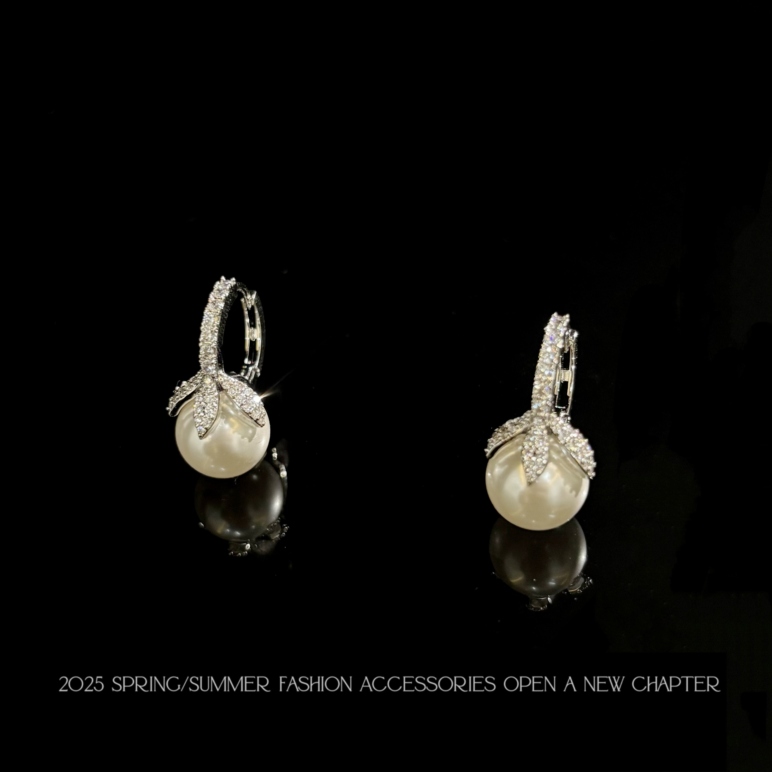 铜合金耳饰 镀K金 2025款C2367【树叶珠珠】BOBAOLI 耳环