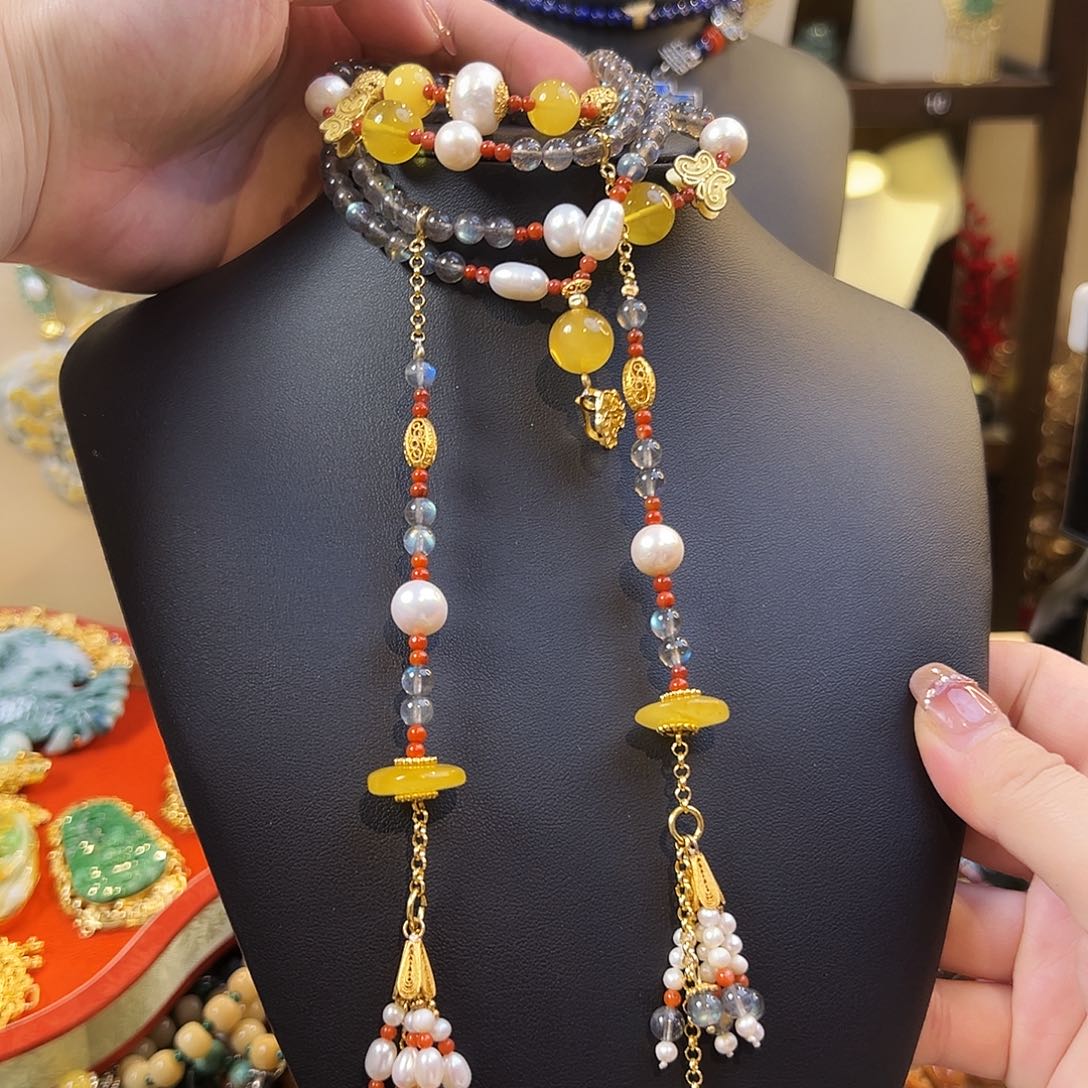 未镶嵌琥珀项链108项链