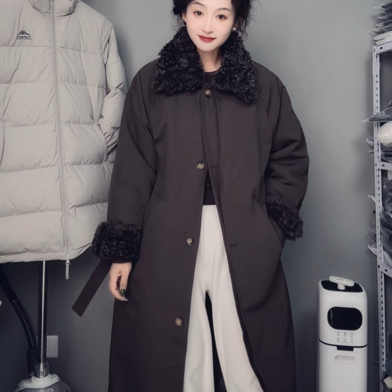 工装风衣翻领中长款加绒保暖长袖冬季秋冬/F20#