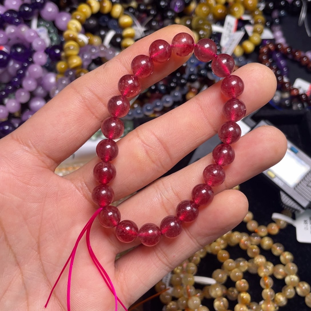 草莓晶8.5mm未镶嵌水晶