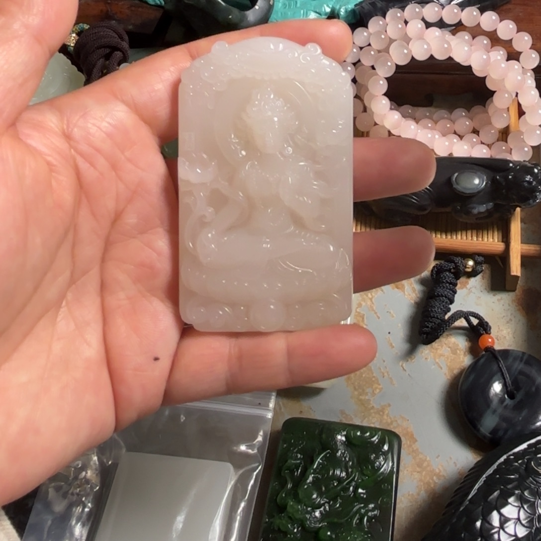 嘉***~和田玉未镶嵌挂件