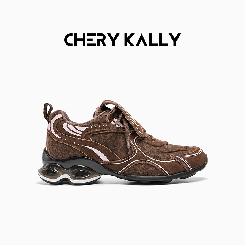 哈妮克孜同款cherykally时尚运动鞋美拉德复古新款厚底气垫德训鞋