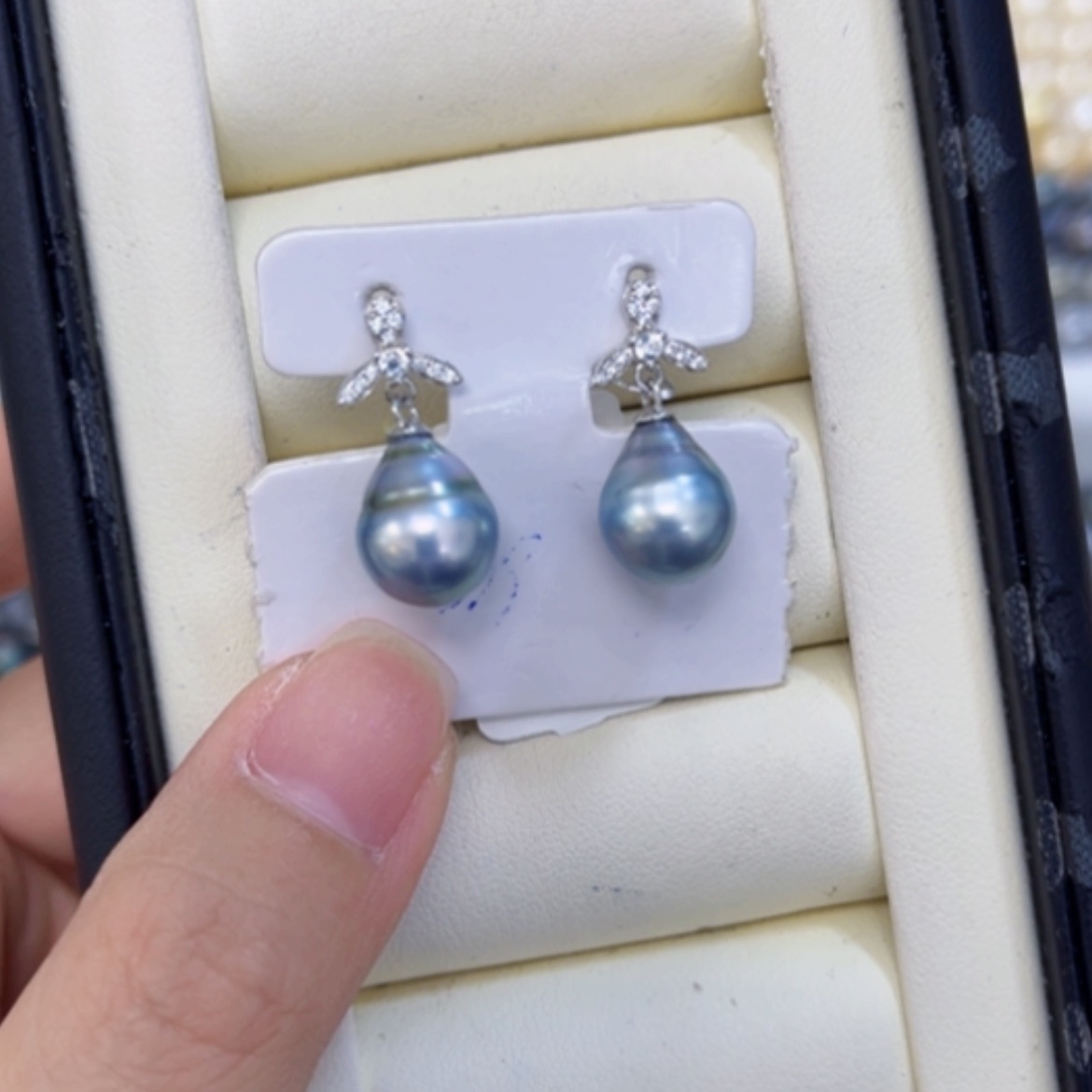 【闪购商品】海水珍珠耳饰银S925镶嵌9.5mm