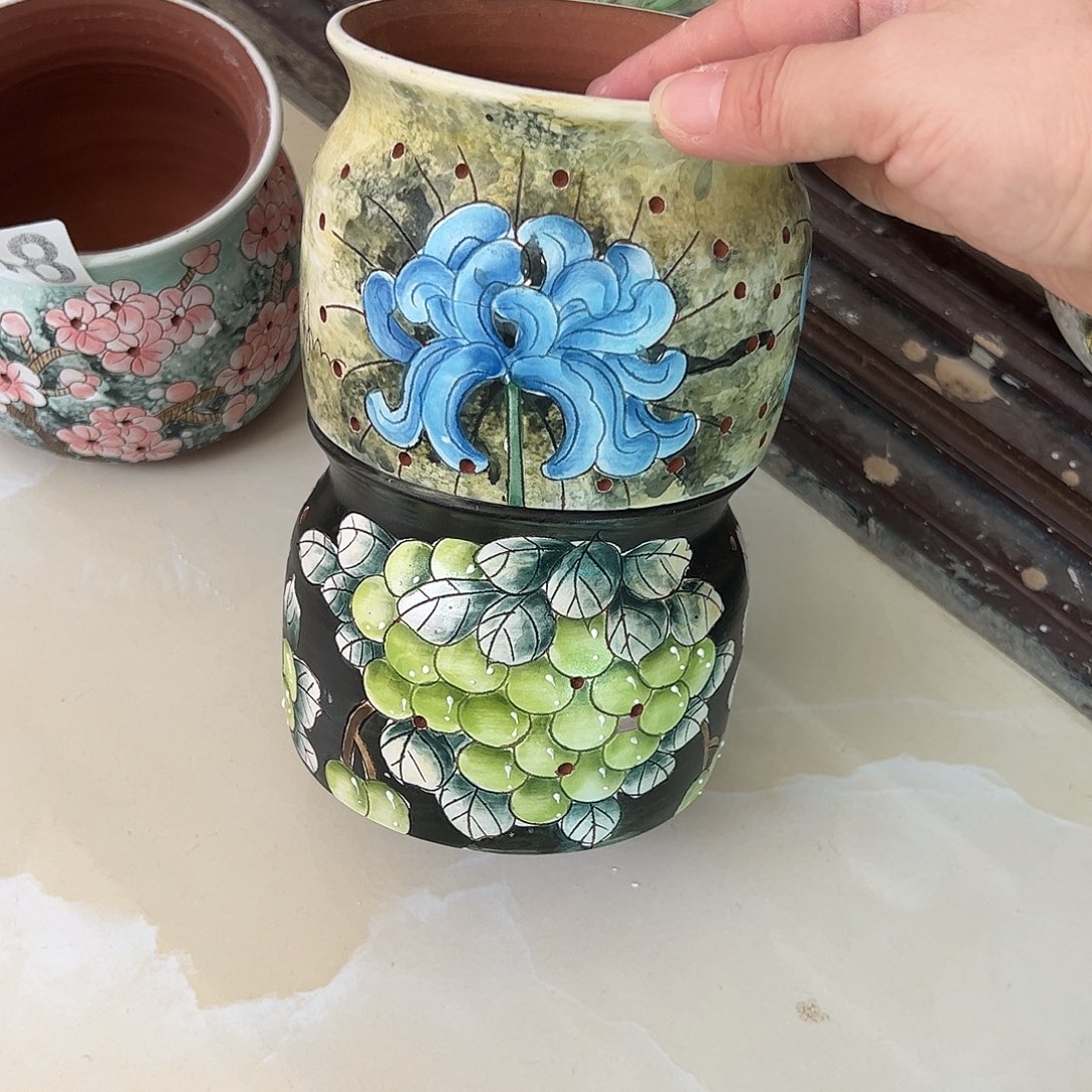 景德镇炫彩手绘景德镇陶瓷花盆