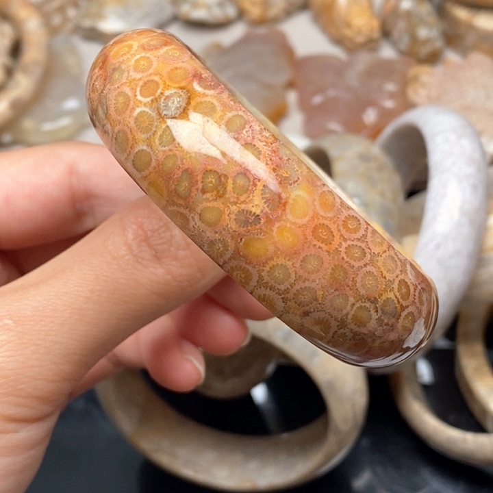 硅化珊瑚（珊瑚玉）手镯未镶嵌53.3